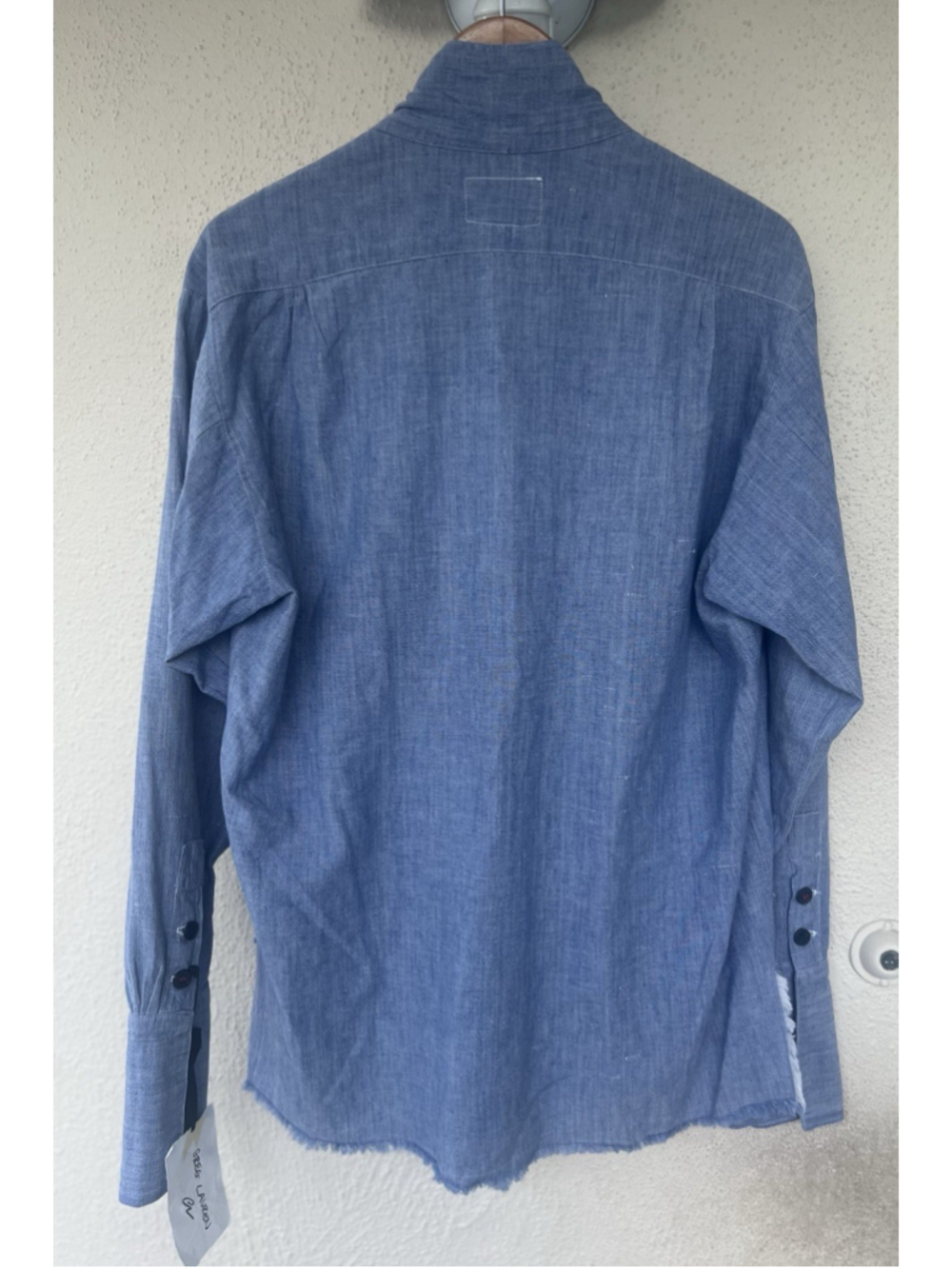 NEW $975 Greg Lauren Blue Chambray Kimono Studio Cardigan Men’s 4 XL Patchwork - Picture 4 of 9